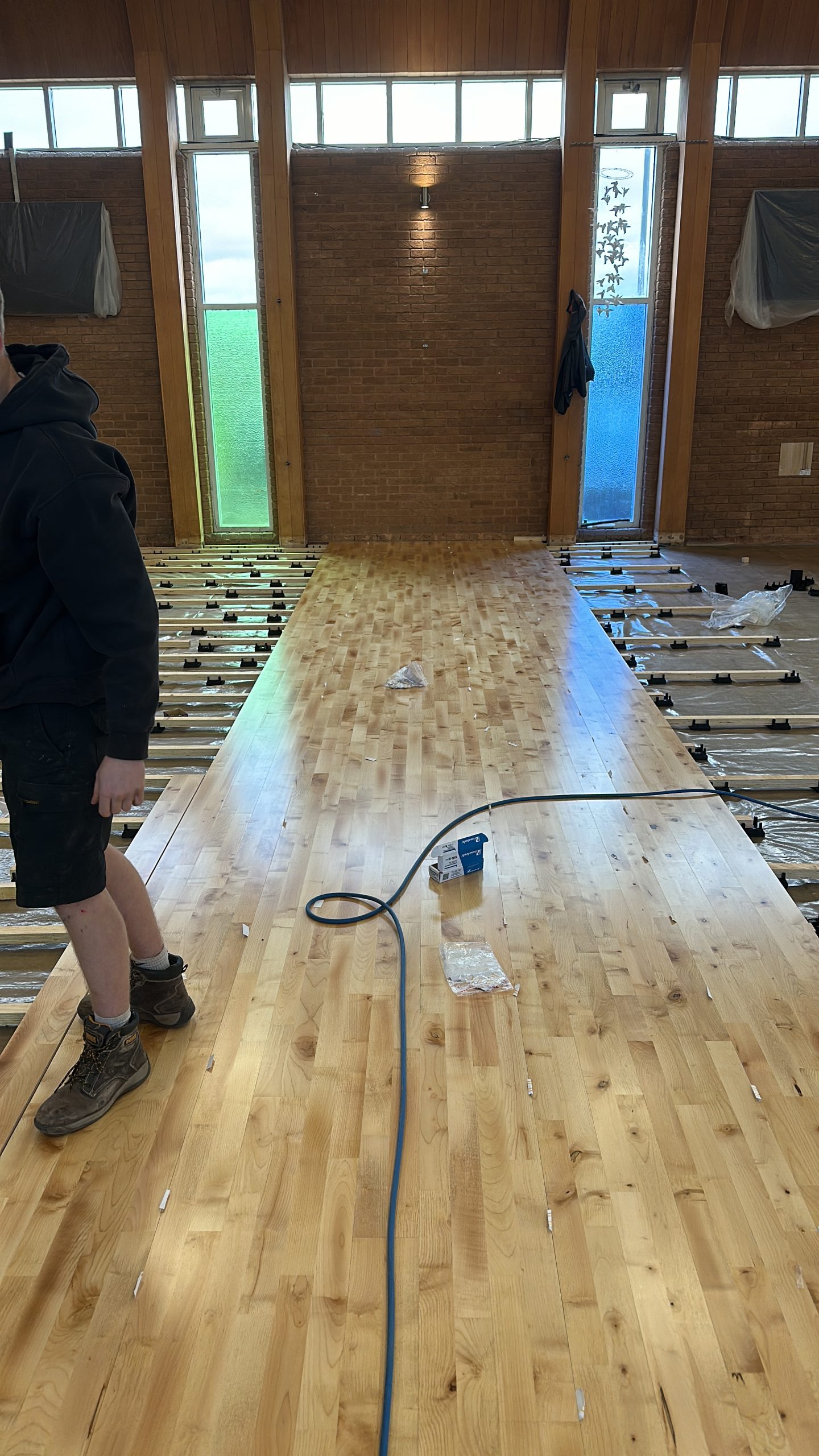 Junckers moisture barrier, adjustable cradles and battens installed at Holy Trinity with St Mark