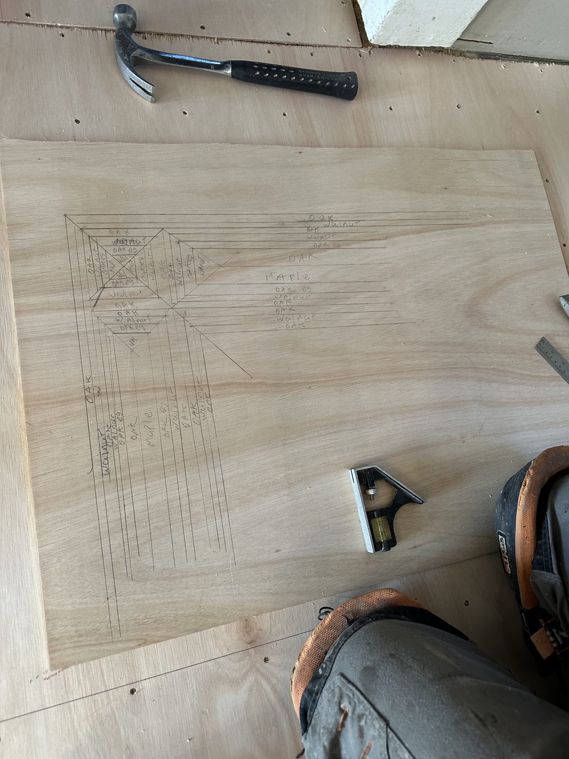 bespoke-parquet-border-design-set-out-northumberland.jpg Hand drawn set-out for a bespoke parquet flooring border in Northumberland