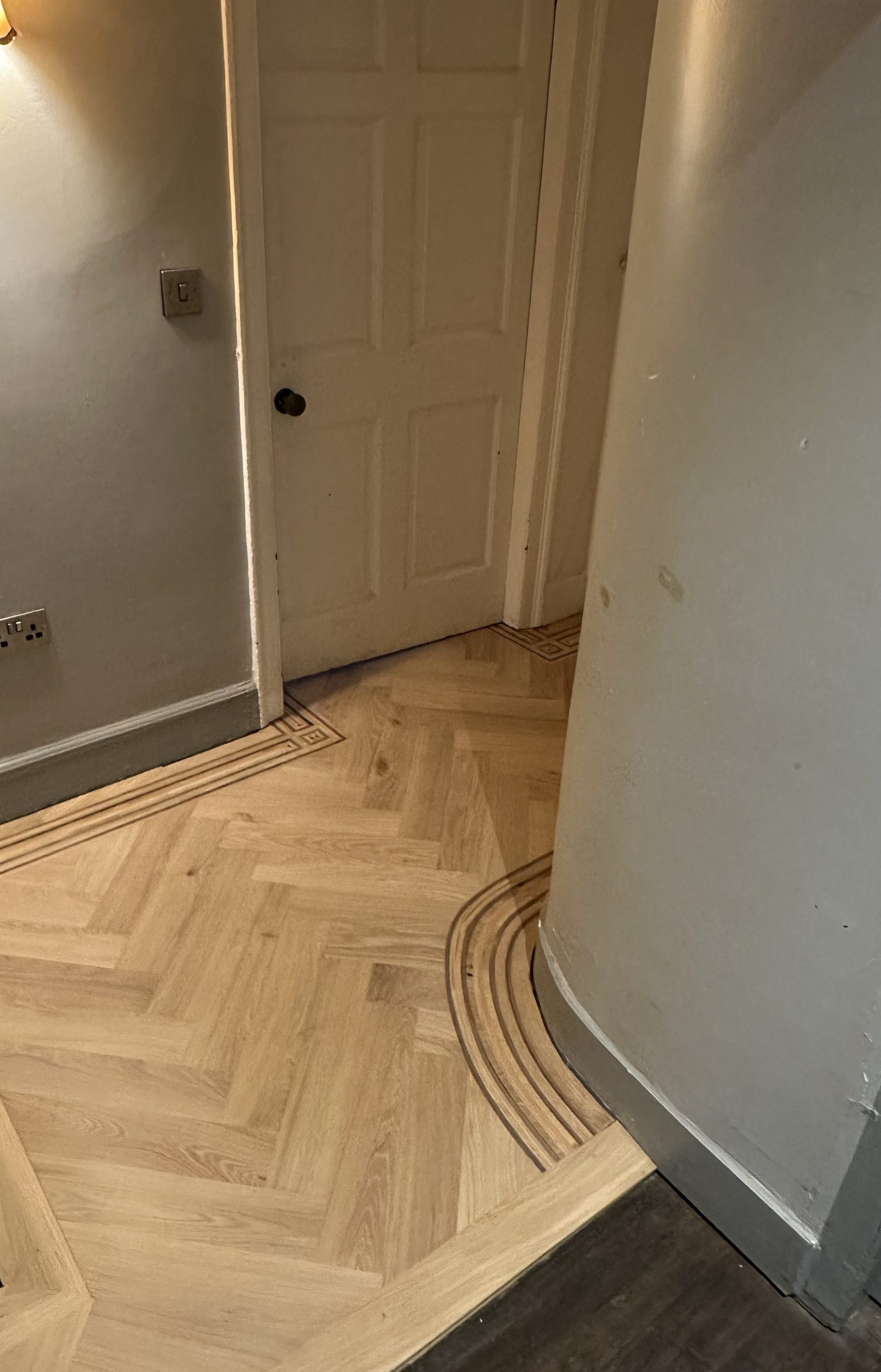 Curved Handmade Wood Floor Border Curved Handmade Wood Floor Border
