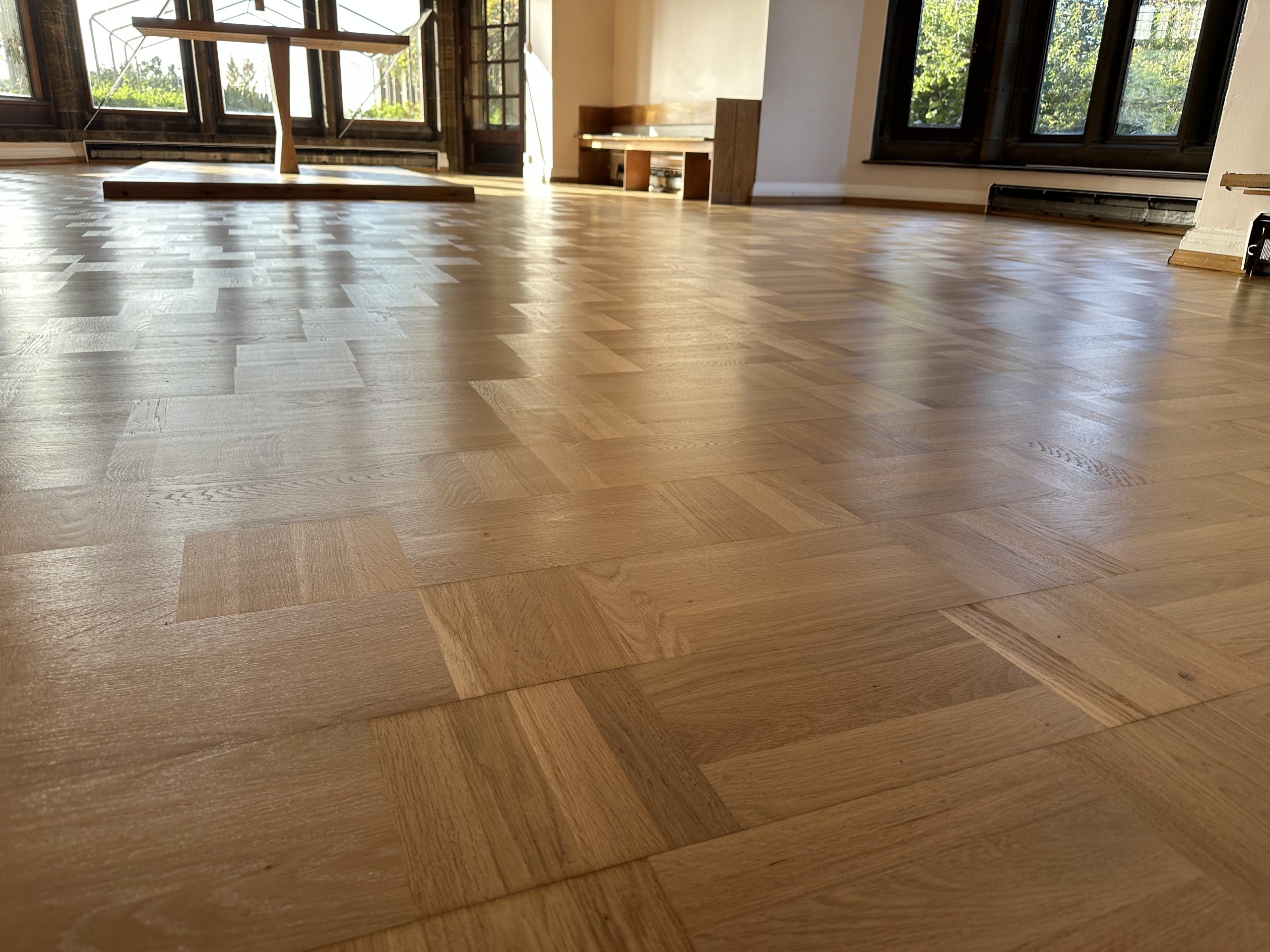 Finished parquet floor within The Friary in Alnmouth